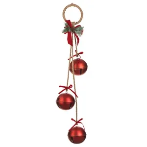 Clopote Decorative de Craciun Rosii cu Inel și Sfoară