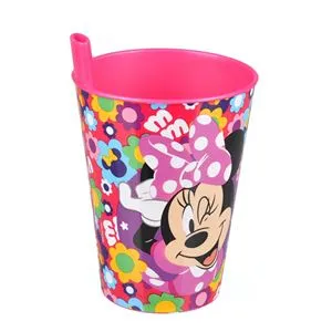 Pahar plastic pentru copii cu Minnie Mouse și flori