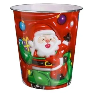 Cos de gunoi din plastic cu model Crăciun