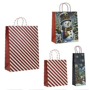 Sacose Cadou Festive de Crăciun cu Modele Decorative