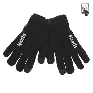 Manusi Tricotate Negre pentru Ecrane Tactile – Accesoriu de Iarnă