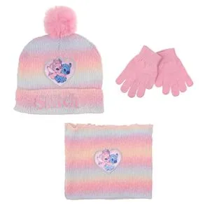 Set Caciula, Fular și Manusi pentru Copii 6-7 Ani - Design Stitch Pompon