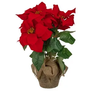 Ghiveci Decorativ de Craciun cu Flori Artificiale pentru Decorațiuni de Iarnă