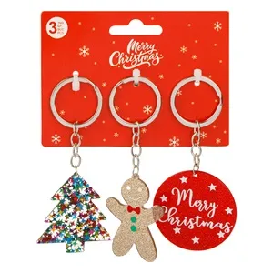Set Brelocuri de Craciun Brad Om de Turta Dulce și Glob cu Glitter pentru Decora