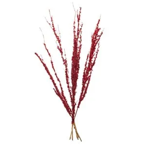 Ramură Decorativă de Crăciun cu Fructe Rosii - Detalii pentru Decorațiuni