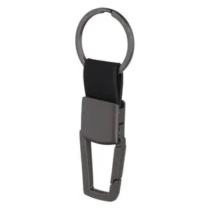 Breloc masculin din piele PU și metal, nuanțe negru-gri