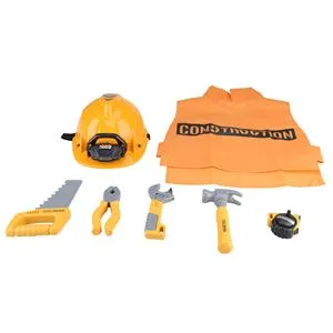 Set Unelte de Construcție pentru Copii cu Cască Luminoasă și Sunet, Galben