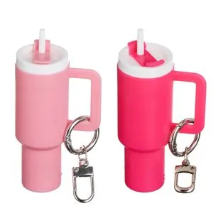 Breloc Cana Termos Metalic Roz sau Fucsia pentru Copii