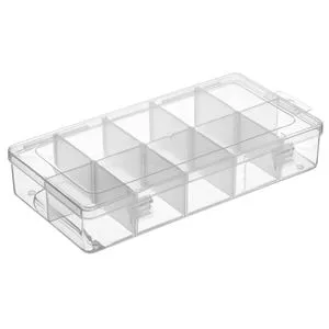 Cutie Organizator cu 10 Compartimente Transparentă din Plastic
