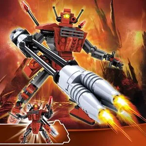 Set de Construcție Robot Roșu, 165 piese, Plastic