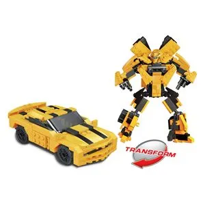Set Cuburi de Construcție Robot Transformabil în Mașină, Galben, 258 Piese