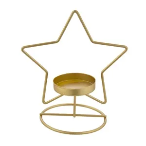 Sfesnic Decorativ de Craciun Metalic Auriu cu Model Stea