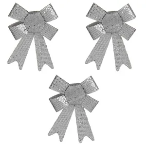 Set Fundite Decorative de Craciun cu Glitter Argintiu