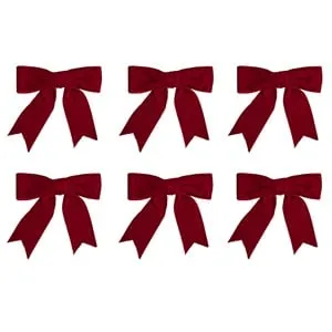 Set Fundite Decorative de Craciun Rosii Catifelate