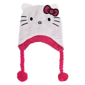 Caciula Hello Kitty cu Pompon și Captuseală de Iarnă