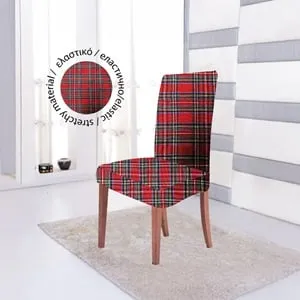 Husa Decorativa pentru Scaun Rosie în Carouri