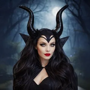 Coronita Halloween cu Coarne Negre Satinate și Aripi