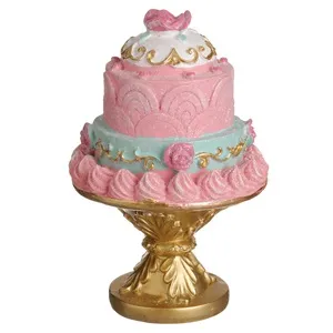 Decoratiune de Craciun Tort Pastel cu Baza Aurie
