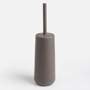 Perie WC taupe cu cap moale pentru curățare eficientă a vasului de toaletă