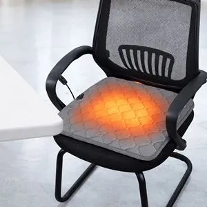 Pernă electrică pentru scaun, 45x45x3 cm, Gri, USB