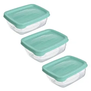 Set Recipiente Alimente Verde Menta Transparente pentru Congelator și Depozitare