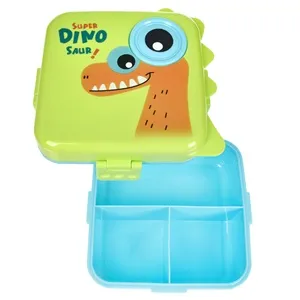 Caserola din Plastic cu 5 Compartimente Lingura & Recipient pentru Sos cu Model Dinozaur - 1100ml – poza 4