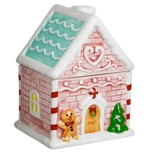 Recipient Ceramic Casă de Turta Dulce pentru Biscuiti de Craciun