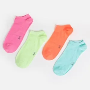 Sosete scurte fluo pentru femei - set de 4 perechi