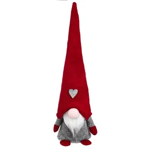 Figurina Decorativă Gnome de Crăciun cu Caciulă Catifelată 42cm