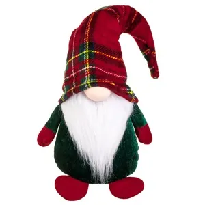 Figurina Decorativa Craciun Gnome Caciula Rosie Carouri 45cm