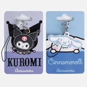 Charm pentru telefon mobil cu figurina, 2 modele, negru/alb, plastic – poza 3