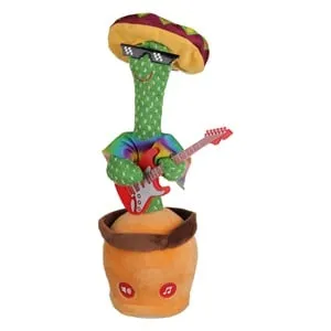Cactus interactiv din plus cu chitara, 40 cm, verde