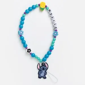Bratara pentru telefon mobil cu margele si pandantiv Stitch, 13 cm