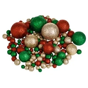 Globuri Decorative de Craciun din Spuma cu Glitter Verde Rosu Sampan