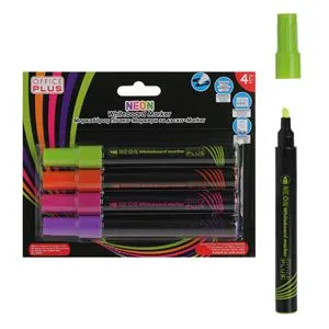 Set Markere Subtiri pentru Tabla Alba, Culori Neon, 4 buc