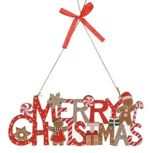 Tablita Decorativa de Craciun Gingerbread cu text Merry Christmas