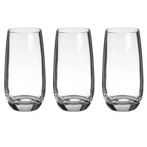 Set de 3 pahare din sticlă transparentă cu capacitate 490 ml