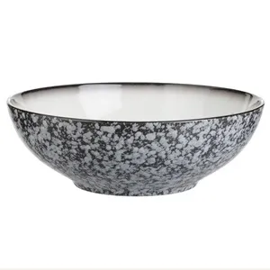 Salatiera ceramică neagră Stone Effect, capacitate 1.7L
