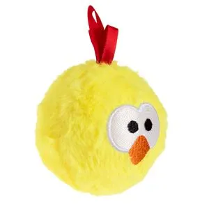 Minge pufoasă cu model puișor, 8 cm, galben
