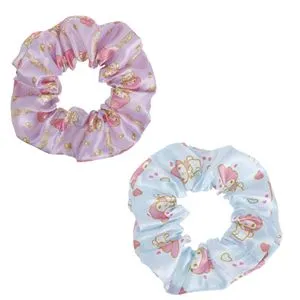 Elastice de păr din satin, Set 2 buc, Verde și Lila, Model My Melody