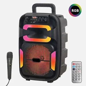 Boxa portabila Bluetooth cu LED RGB, Microfon si Radio FM, 10W, Negru