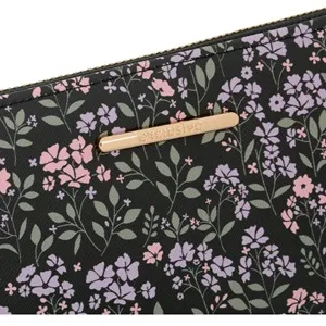 Portofel negru cu model floral pentru femei, 19,5x11x2,5 cm – poza 4
