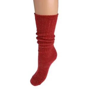 Sosete Premium Dame Roșii cu Lurex Argintiu (Mărime 36-41)
