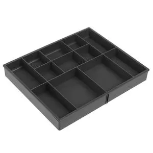 Organizator de sertar extensibil, gri, 12 compartimente, 52x25,5x3,8 cm
