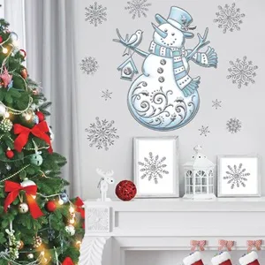 Autocolant Decorativ Craciun Om de Zapada Argintiu Bleu