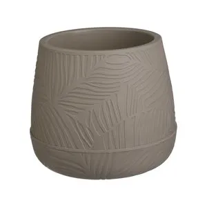 Ghiveci Florale din Plastic Mocca cu Farfurie Integrată