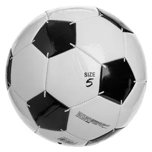 Minge de Fotbal Alb-Negru Nr. 5 din Piele Sintetică – poza 3