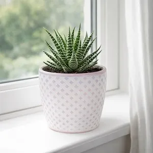 Mască pentru ghiveci de ceramică mov lila 10x8 cm – poza 3