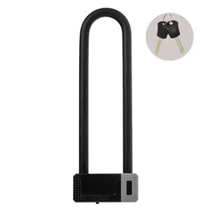 Lacat Bicicleta Tip U, Metal, Negru, 96x290mm, 2 Chei