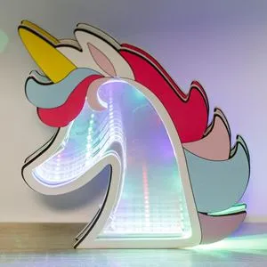 Lampa Oglinda Infinity Unicorn, Lemn, Multicolor, LED